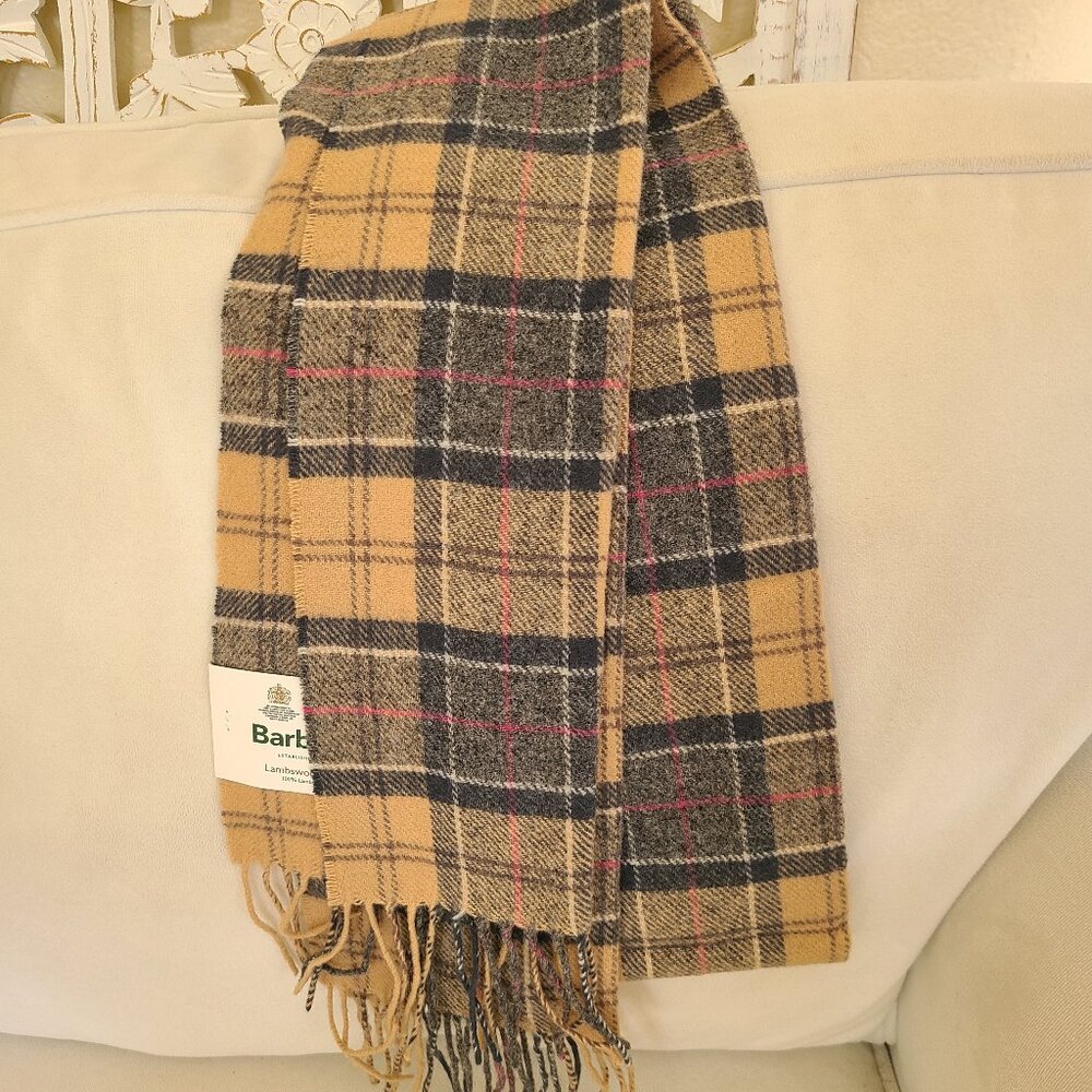 100% Lambswool Barbour Plaid Scarf